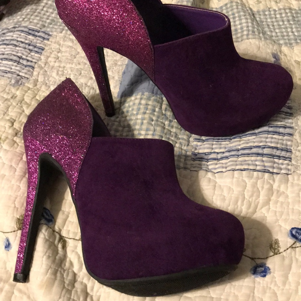 Purple high heels